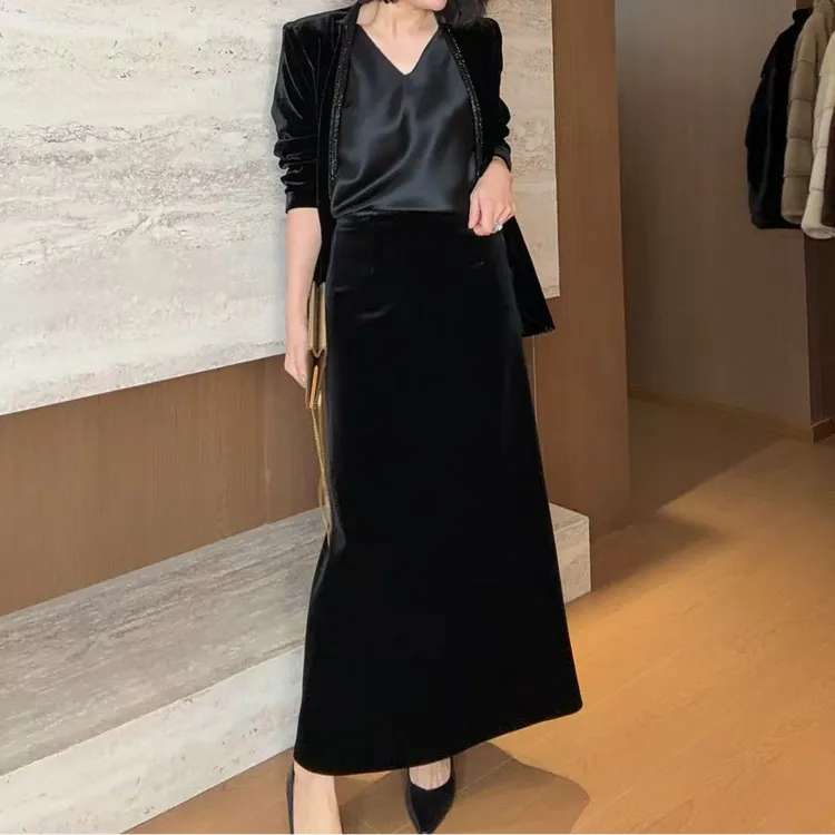 TANTAN 气质显瘦时尚中长款A字秋季半身裙3023