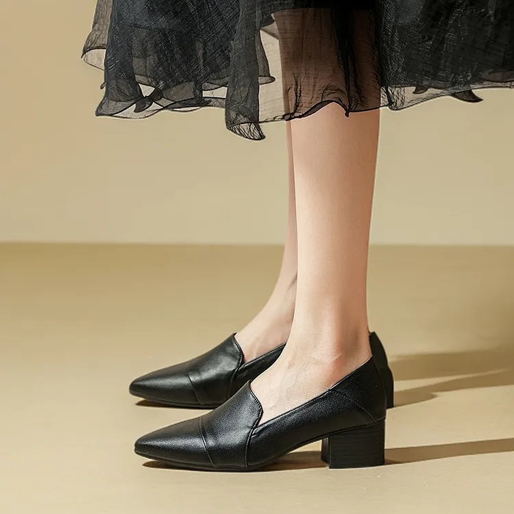 【小阿棍撤柜】春夏秋新款女士平底真皮浅口单鞋猪皮内里粘胶工艺