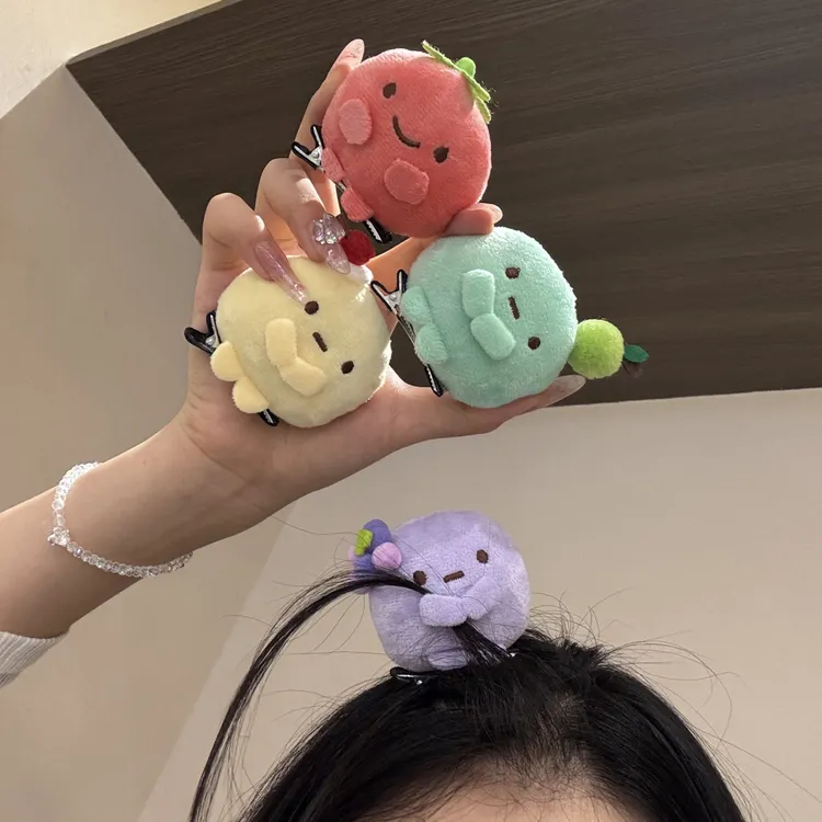 萌趣可爱角落生物圆子发夹日系卡通少女团子刘海夹毛绒创意顶夹