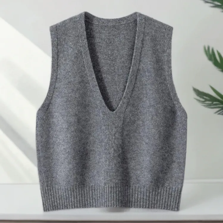 百搭马甲V领宽松慵懒风马甲外穿韩版清冷新中式国风马甲女