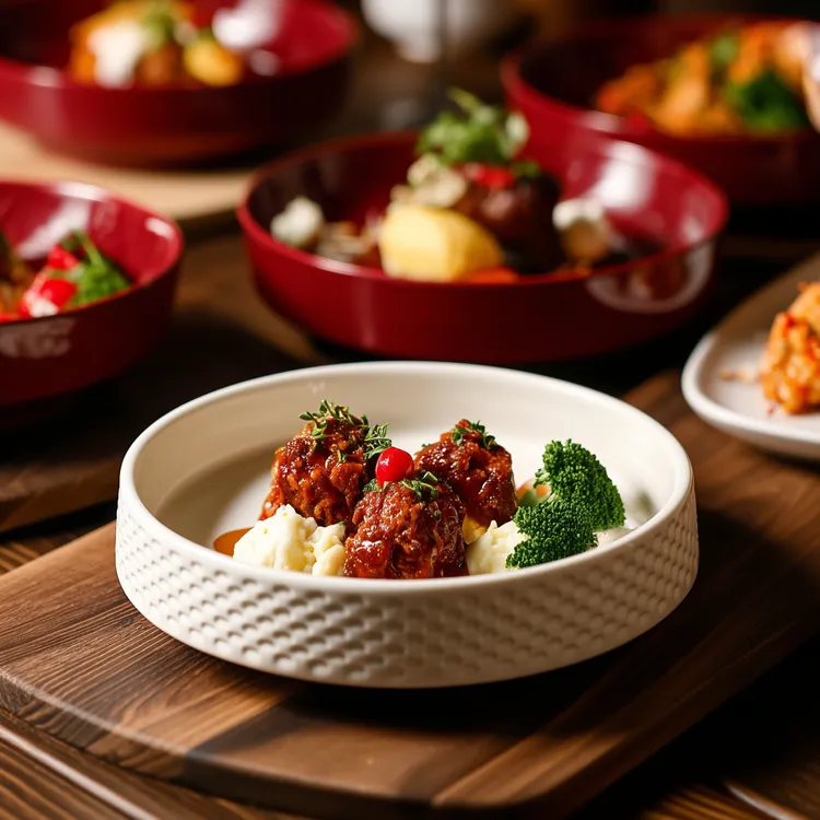 【一亨汤盘】德国FRESTA品牌 7.5寸锤目纹汤碗 家用蒸蛋碗陶瓷