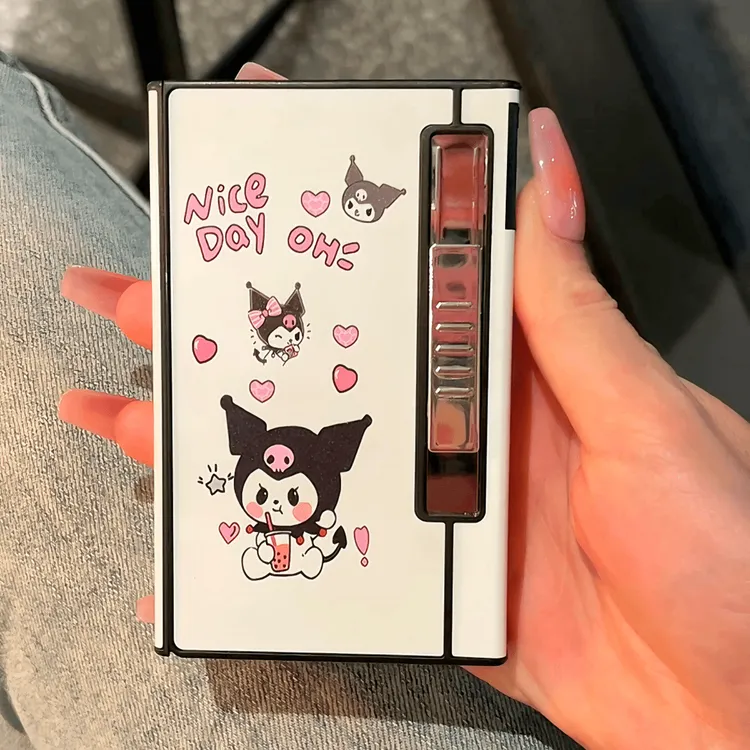 新款卡通款烟盒打火机一体机自动弹烟收纳防风抗压时尚个性网红商品图