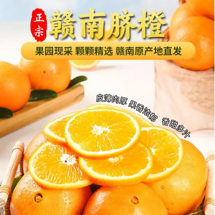 【带枝叶当天摘】正宗赣南脐橙5/10斤新鲜橙子孕妇水果皮薄多汁橙子