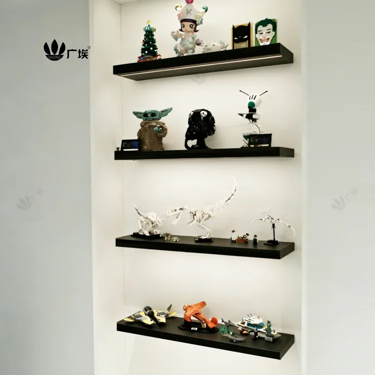 广埃带灯红酒展示架灯光层板货架发光陈列架壁挂式上墙发光置物架