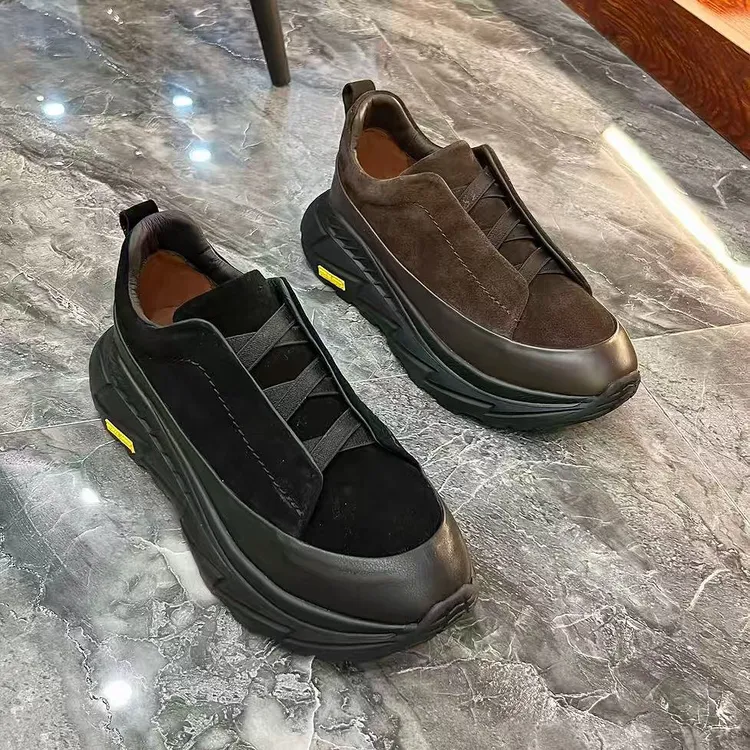 鞋子男2025新款真皮休闲鞋防滑舒适一脚蹬户外运动鞋时尚百搭男鞋