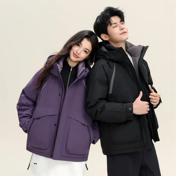 寻拓者“紫气东来“冬季新款90绒情侣派克连帽羽绒服外套FYH6830