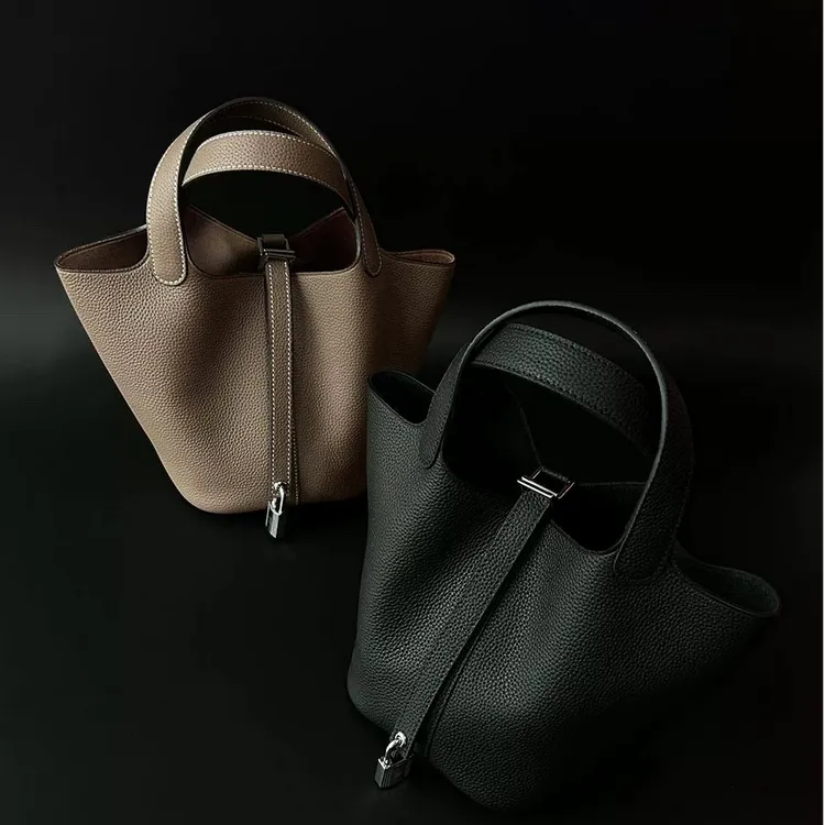 头层牛皮水桶包包2026新款百搭真皮菜篮子女包手拎包手提包（专属）商品图