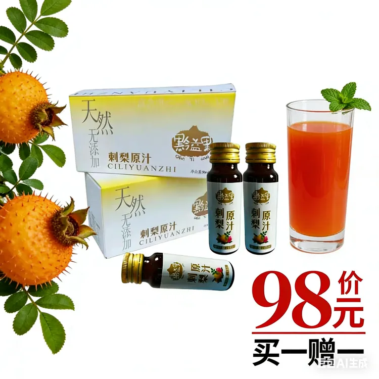 贵州特产富含天然vc VP,SOD 贵州黔益果刺梨原汁50mlx10瓶