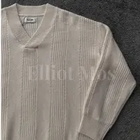 Elliot Mos100%绵羊毛~Knitted Sweater 慵懒交叉领针织毛衣-1452