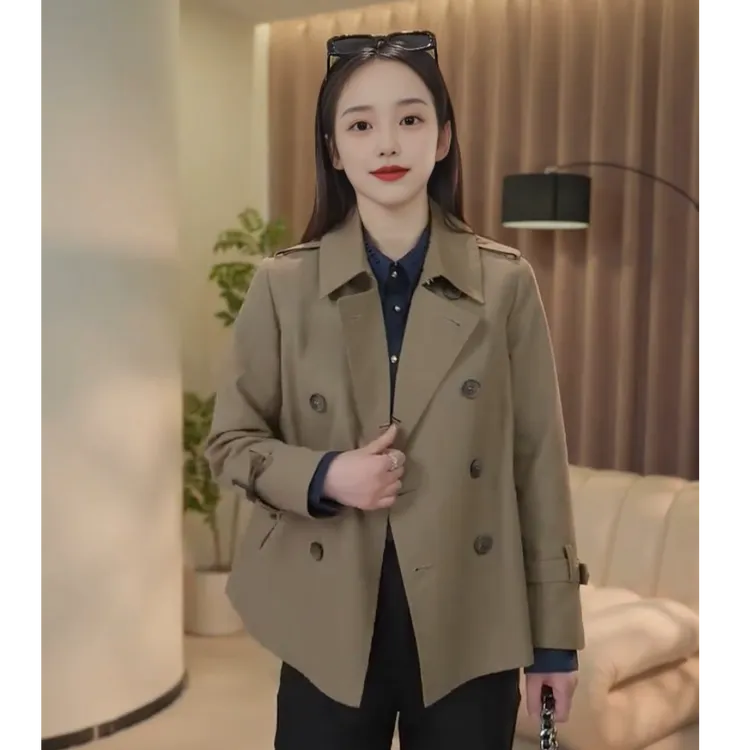 2025秋季新款高级感休闲短款风衣外套女装小个子英伦风超好看上衣