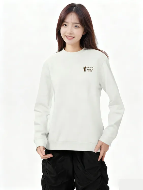 【保罗】罗林森万针刺绣羊绒7A抗菌茉莉花香百搭时尚保暖卫衣