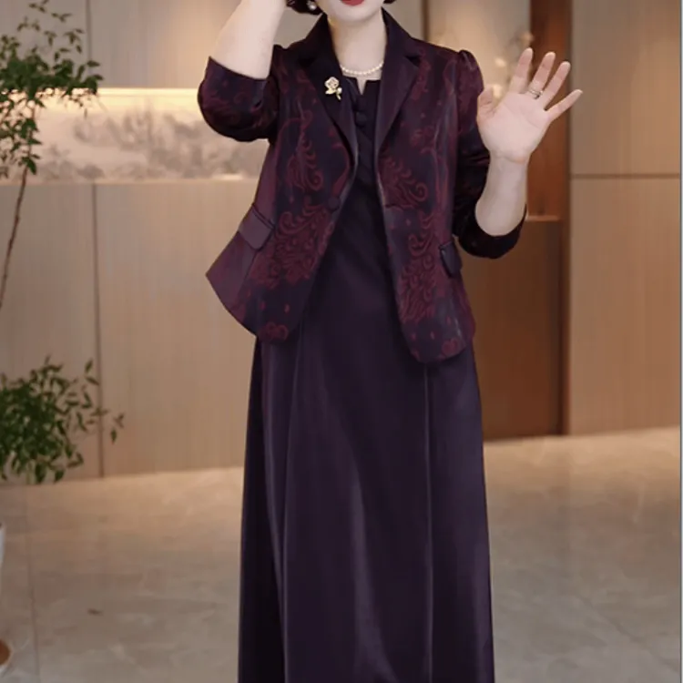  A897【外套+连衣裙】2025秋季新款高贵时尚优雅气质女人味套装裙