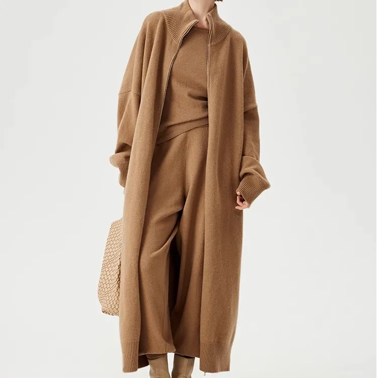 初时在CSZ 【烟火】秋冬款针织开衫拉链外套高档气质大气长袖143309