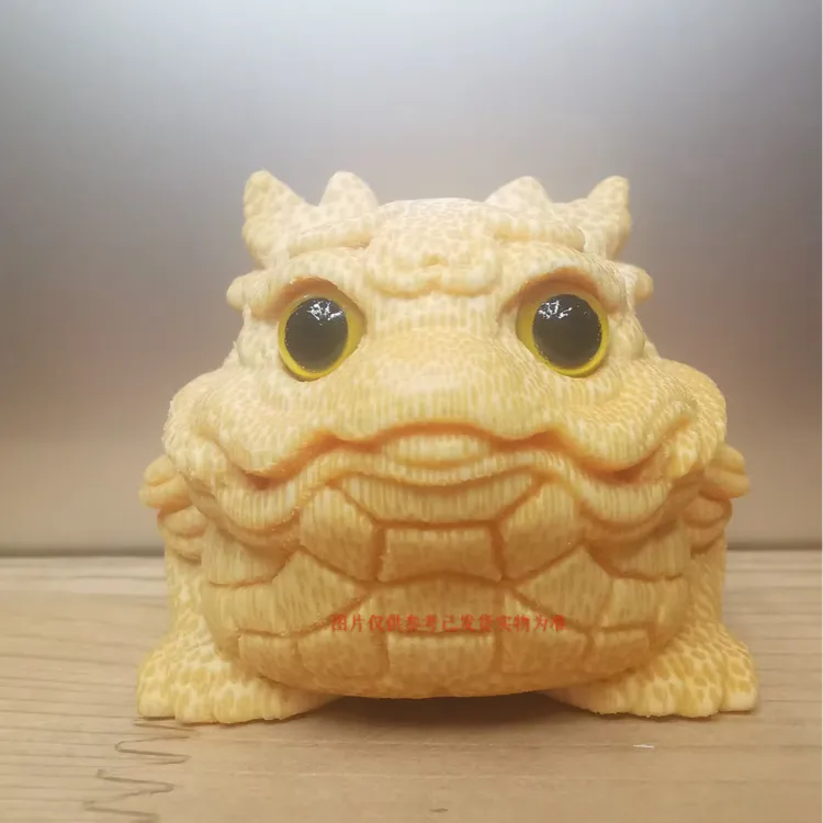 精雕大龙蟾龙血金丝竹6.0+实心竹雕刻龙蟾腰缠万贯龙蟾