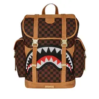 SPRAYGROUND鲨鱼嘴双肩包棕色棋盘格防水潮流运动新款XB W1145706