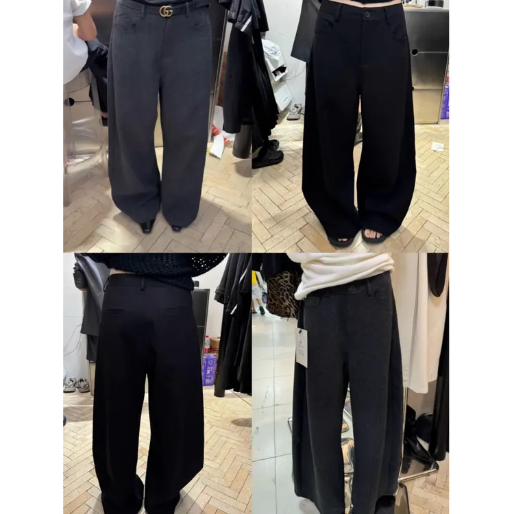高级感弯刀西裤简约百搭高腰显瘦阔腿裤休闲长裤子女装秋季拖地裤