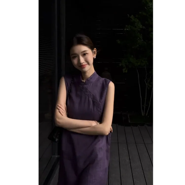 MARIE.COCO新中式盘扣旗袍连衣裙女夏季新款国风开叉无袖背心裙子