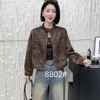 2025新品气质女士短款豹纹时尚外套88802