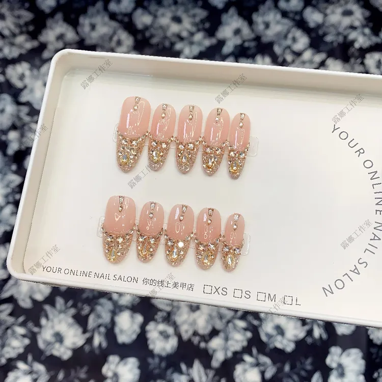 【烟火】纯手工穿戴甲美甲贴片可拆卸指甲贴片10片装X7