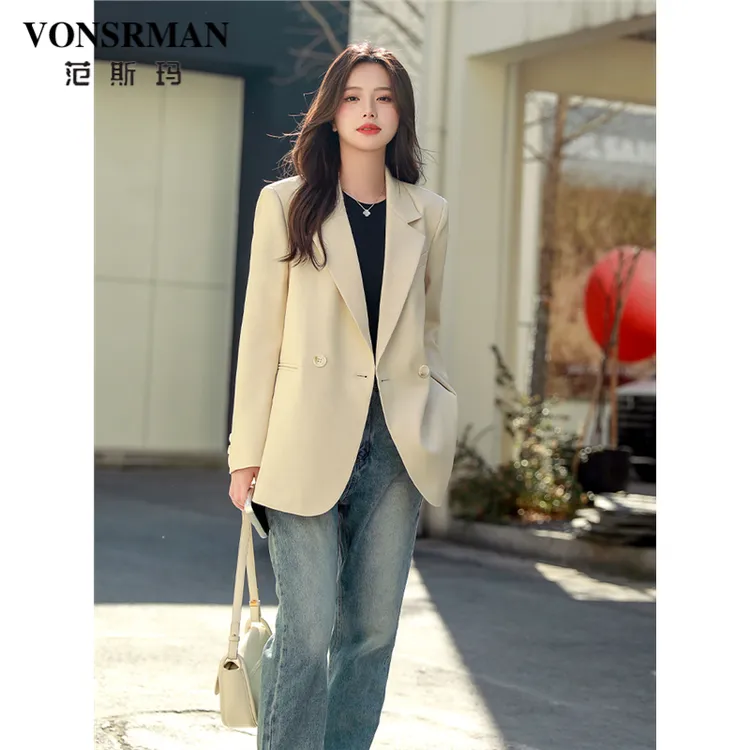 高级感宽松西装外套女2025新款春秋休闲显瘦气质韩系设计感小西服