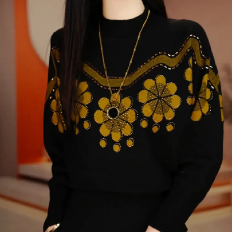 长袖洋气衣服女冬季洋气宽松高档减龄针织衫显瘦时尚潮流新款毛衣