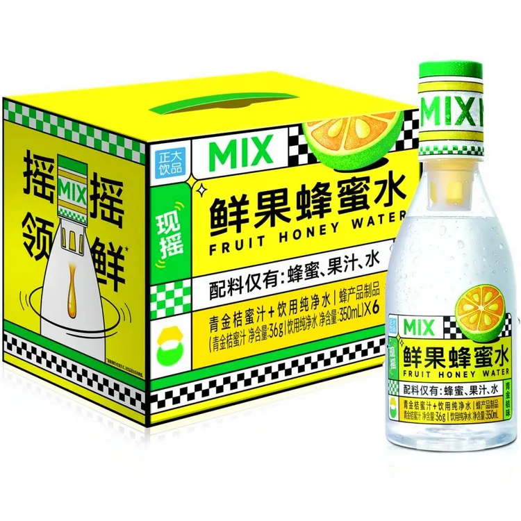 正大饮品青金桔味鲜果蜂蜜水350ml*6瓶/箱