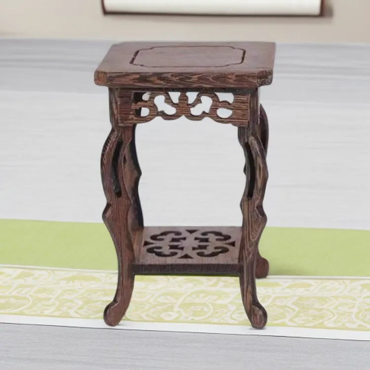 【墨至晟】鸡翅木正方海马几 尺寸：长8宽8高12.5厘米