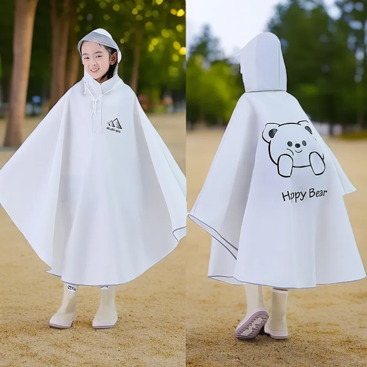 儿童骑行雨衣全身防暴雨上学专用带书包位中小学生自行车斗篷雨披