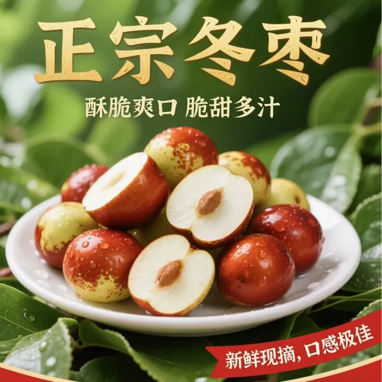 【顺丰包邮】正宗陕西大荔树熟冬枣果园自然成熟现采现发【脆甜多汁】