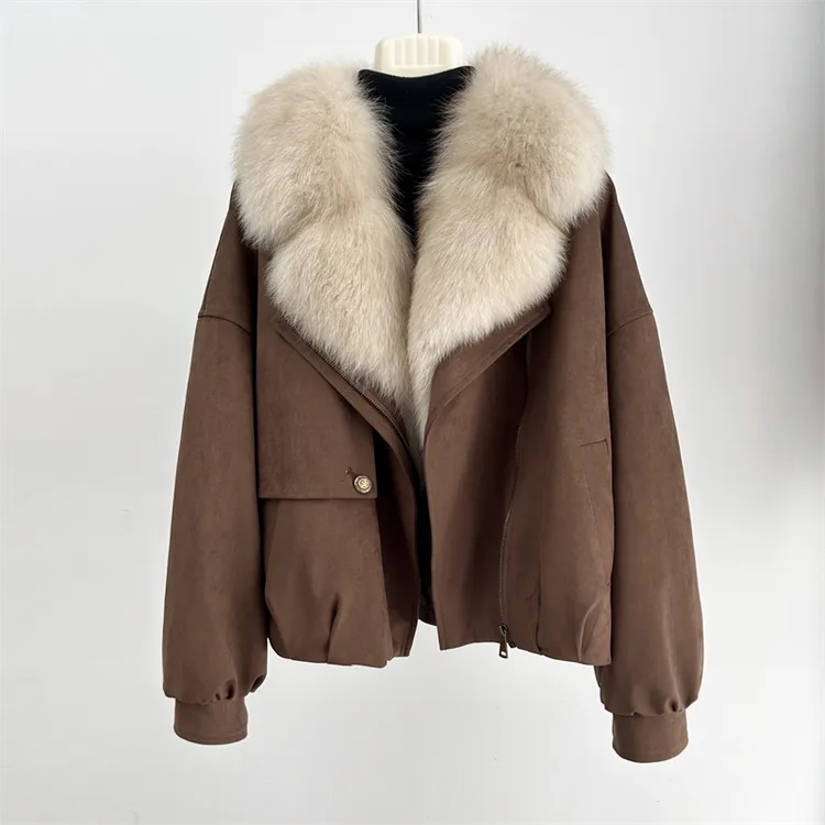 〈纪朵研〉1696常规女不起球POLO领棉服棉衣宽松外套