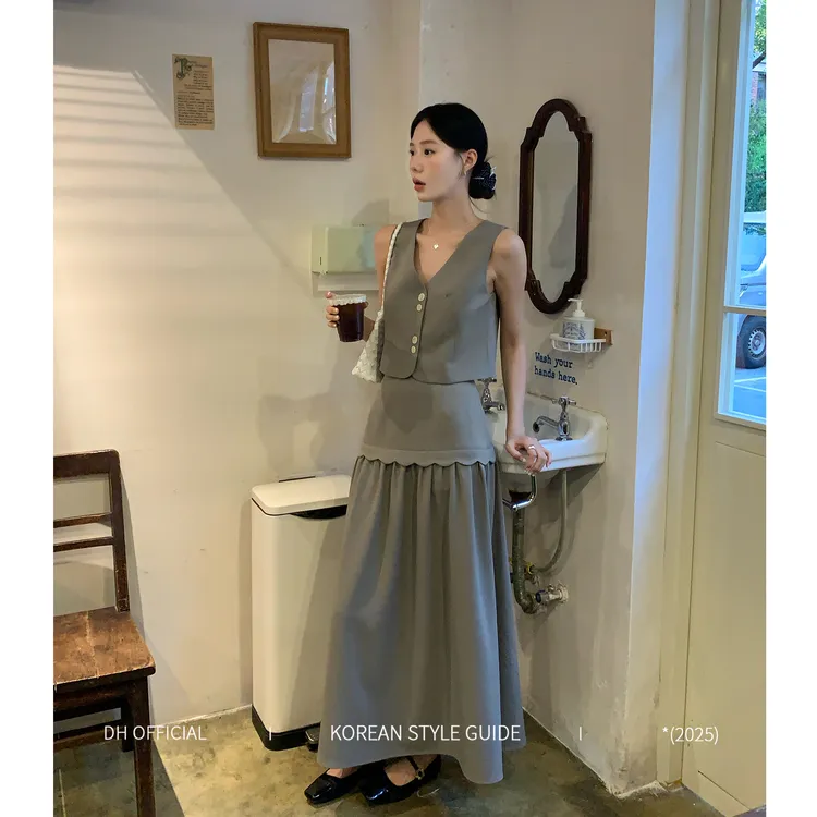 DH OFFICIAL 大花【拉夫假日Ralph】精致老钱风马甲套装气质女装