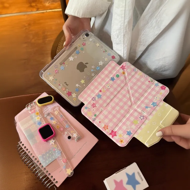 格子星星适用iPad A16平板保护套2025磁吸苹果iPad11笔槽iPad10壳