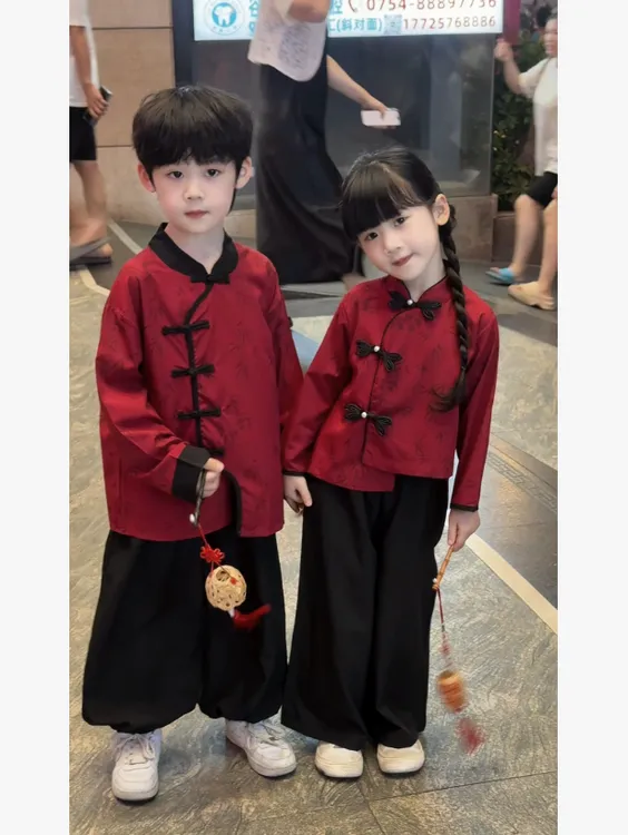 【兄妹款】新中式套装秋季儿童古装中国风小少爷唐装宝宝周岁礼服潮