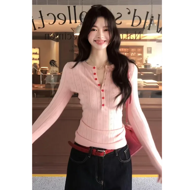 MARIE.COCO韩系辣妹炸街慵懒感针织毛衣女秋冬新款阔腿牛仔裤穿搭