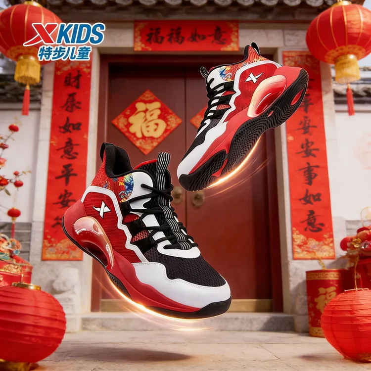 【新年纳福】特步儿童专业实战篮球鞋大童户外防滑减震运动鞋9238