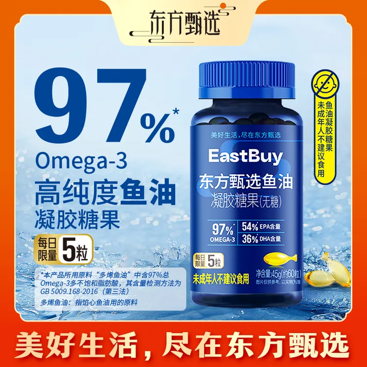 【约60粒/瓶】东方甄选自营鱼油凝胶糖果高纯度Omega-3送长辈送礼商品图