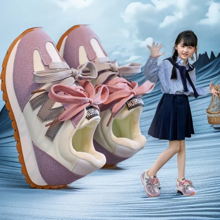 Abckids男秋季女阿甘鞋轻便运动鞋百搭老爹鞋软底韩版儿童春秋