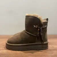 【帝朝阳】牛皮羊毛！内皮毛一体！中高筒雪地靴女2025冬季女鞋厚底