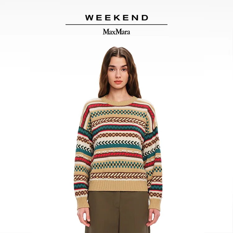 Weekend MaxMara 2025春夏新款女装提花棉质混纺毛衣5361235106