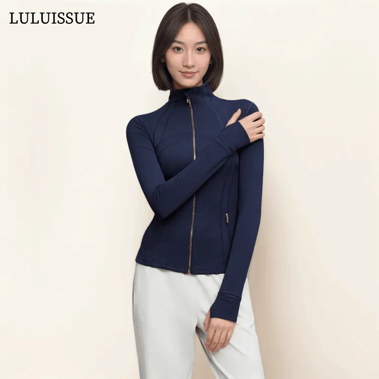 LULUISSUE金色拉炼瑜伽运动外套女开衫紧身跑步健身上衣瑜伽服