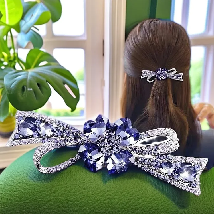 高端水钻夹子8.8厘米妈妈后脑勺鲨鱼夹发卡高级感头饰品