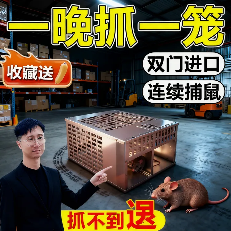 双门捕鼠笼老鼠笼捕鼠器铁网高灵敏老鼠扑捉器捕捉器笼子神陷阱笼