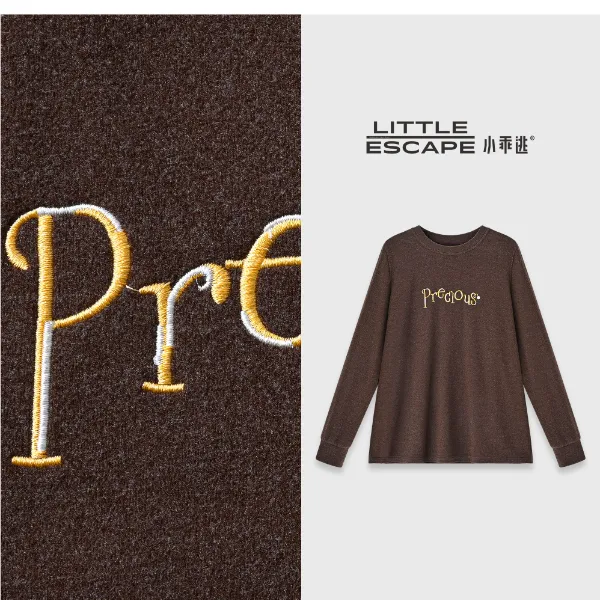 小乖逃双色！深灰咖色卫衣圆领字母PR潮流宽松秋冬百搭款S25726