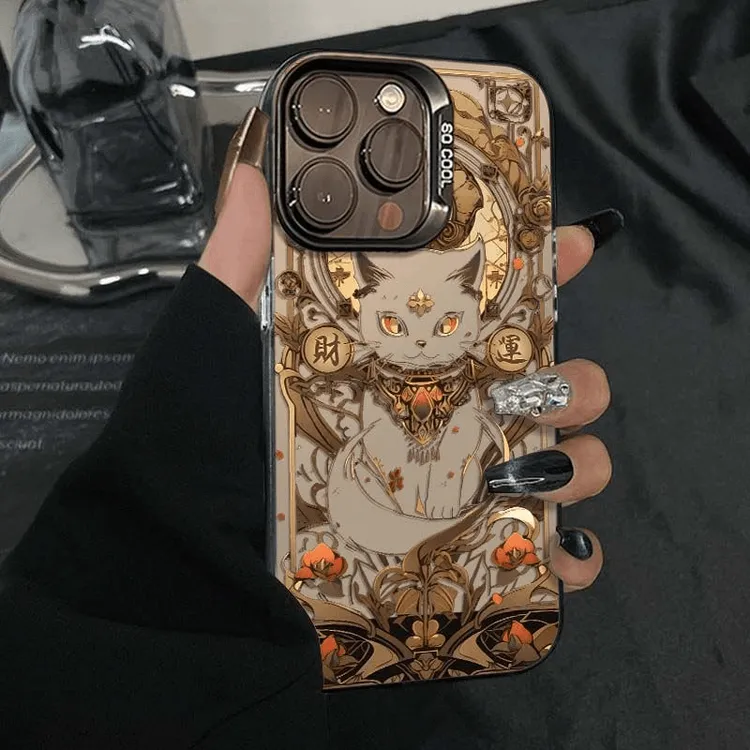财运猫咪适用苹果16/15华为OPPO小米iphone14一加元气手机防摔壳