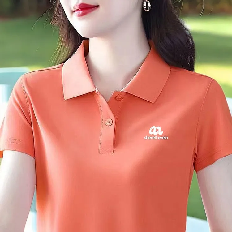 女士夏季大码POLO衫运动时尚休闲百搭半袖翻领韩版薄款短袖T恤
