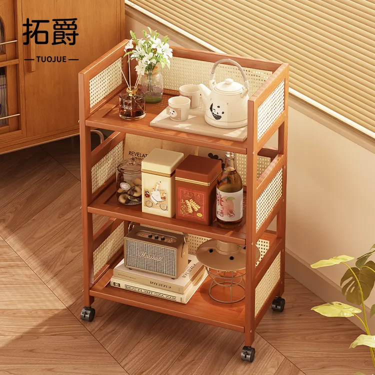 中古小推车置物架可移动客厅边几零食收纳架家用非实木落地储物架