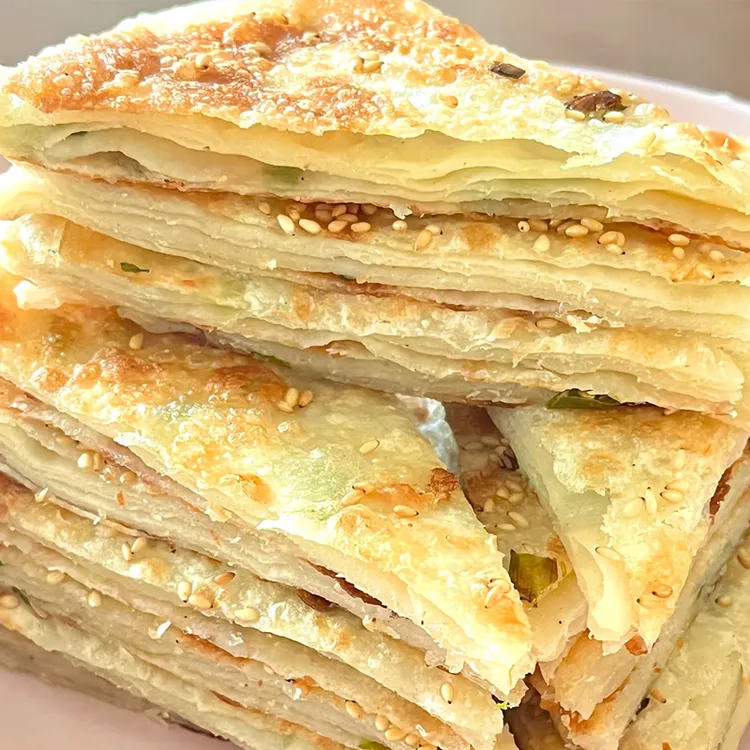 【无添加剂】千层饼早餐油饼厨房小白加热即食咸味卷饼皮手工早餐饼