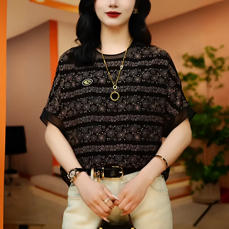 【贵妇装】原创【墨底星斑】黑色底纹搭配细碎星斑尽显优雅神秘气质