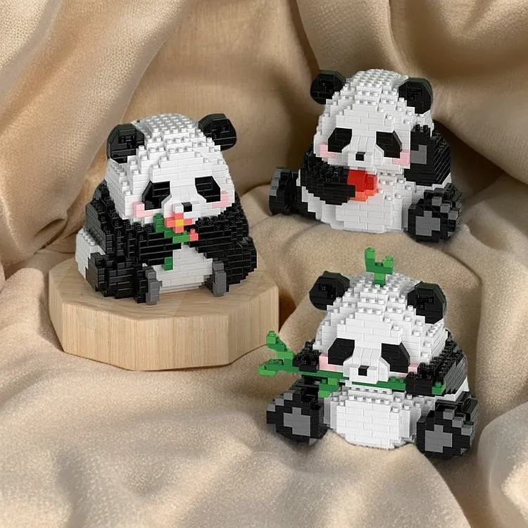 熊猫国宝花花萌兰福宝拼图儿童玩具微颗粒拼插积木学生奖品礼物