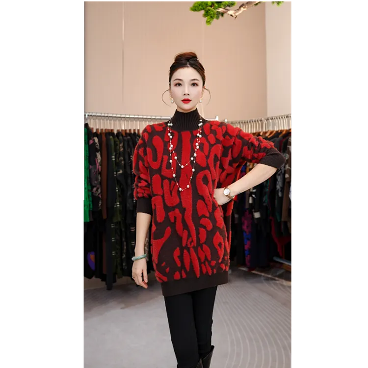 加厚保暖【过年战袍】冬季厚实红色本命年衣服高档毛衣上衣-9155#